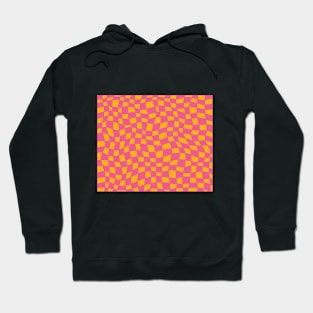 Neon Pink Orange Checker Hoodie